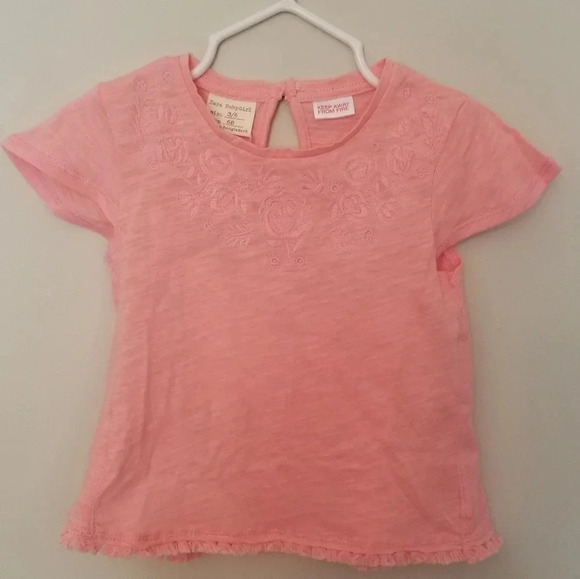 NWT Zara Baby Girl Pink Embroidered Top 3-6 Months - Picture 2 of 4